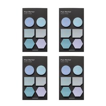 페이퍼리안 플랜 마커 점착식 메모지세트, 블루, 4세트
