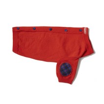 분독 체크 엘보우 반려동물 니트, 오렌지