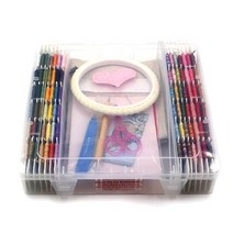 베이직 자수 세트 B형, 랜덤발송(후프, 먹지, 뜯개칼, 바늘도우미, 바늘꽂이)