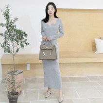 세이스타일 멜란 긴팔 스퀘어넥 H 원피스