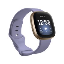 머큐리 핏빗 버사3 스마트워치 실리콘 밴드, 라벤더그레이, 1개