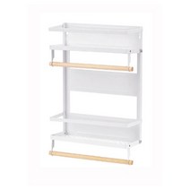 냉장고 마그네틱 접이식 수납 선반 대형 화이트, 1개