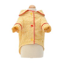 반려동물 체크 잠옷, 옐로우