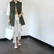 핑크홀릭 여성용 스텔라 꽃자수 야상 조끼
