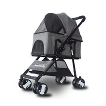 디어펫 강아지 유모차 시트분리형, 그레이