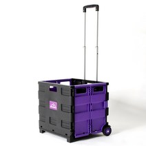 바네스데코 베니 접이식 쇼핑 핸드 카트 50L 35kg, 블랙 + 퍼플, 1개