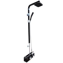 욕실플러스 블랙 사각 해바라기 샤워기 PL-7700, 1개