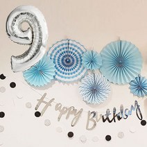 생일파티용품 생일파티세트 9, 블루, 1세트
