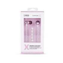 티피오스 유선 이어폰 + 컴플라이 폼팁 + 실리콘 이어폰팁 + 지퍼 파우치 세트, EARPHONE-X, 로즈골드