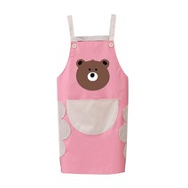 귀여운 곰돌이 앞치마 손수건 추가, 핑크 A, 1개