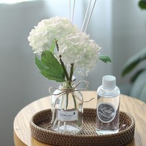 벚꽃수국 플라워 디퓨저 병 + 용액 100ml + 화이트수국 + 스틱 4p + 선물박스 세트, 9. 화이트도손