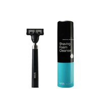 블락 면도기 + 쉐이빙폼 세트 블랙, 1세트