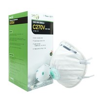 크린탑 안면부 여과식 2급 방진마스크 C270V, 1개, 화이트+그린