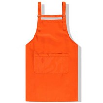 심플 무지 버클 데일리 작업복 방수 주방 앞치마, 오렌지, 1개