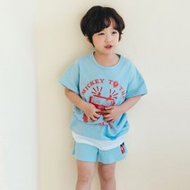 디즈니 아동용 구조대 반팔 상하 실내복 세트 T62