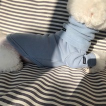 매그독 강아지 크루 기모 티셔츠, 블루