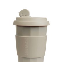 이크 친환경 캐릭터 대용량 실리콘 빨대 텀블러, 회색, 490ml