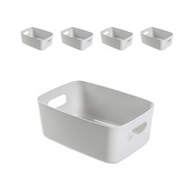 안녕마켓 다용도 손잡이 수납함 중형, 그레이, 5개