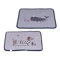 사랑예감 미끄럼방지 현관 화장실 욕실 퀄팅 순면 주방 + 발매트 세트, 강아지, 고래