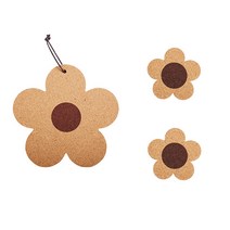 수아레뜨 플라워 코르크 컵받침 2p + 냄비받침, 혼합색상