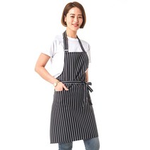 가필드 폴리 스트라이프 앞치마, 블랙, 1개