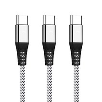 베리어 60W LED PD C to C타입 고속충전 케이블 3p, 실버, 1.2m, 3개