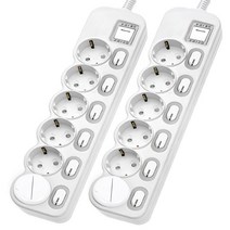 에코파워탭 국산 LED 개별 멀티탭 6구 EPM-L306 안전커버, 2.5m, 2개