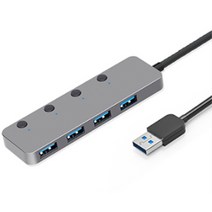 [쿠팡수입] 만듦 4포트 USB 3.1 Gen1 허브 스위치 메탈 Type-C 20cm, 혼합색상