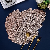 코이프 나뭇잎 테이블매트 2p, 로즈골드, 45 x 35 cm