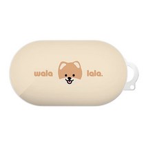 반려동물 일러스트 갤럭시 버즈 하드 케이스, 포메라니안 베이지