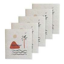 양손컴퍼니 다회용 종이행주 Summer, 1개, 5개입