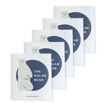 양손컴퍼니 다회용 종이행주 백곰, 1개, 5개입