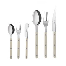 사브르 비스트로 디너스푼 + 디너포크 + 디너나이프 + 티스푼 + 케이크포크 + 버터스프레더 세트, 라이트카키, 6종