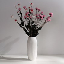 리버그린 깔끔한 화이트 색상의 세라믹 오브제 화병, F타입