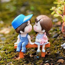 아침향기 의자 커플 피규어 2p, 블루