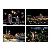 아트테라피 스크래치 페이퍼 4종 세트, Beautiful city