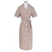 클라비스 체크 빅카라 벨트 원피스