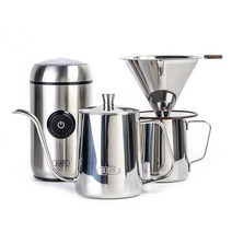 플랜잇 홈카페 핸드 드립 5종 세트, 실버, 1세트