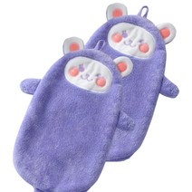 스데스 극세사 동물 행주 퍼플 36*26cm 2개