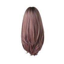 긴머리 통가발 65cm, 핑크 브라운, 1개