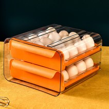 마음이음마켓 수납물품 냉장고 계란 2단 수납함 오렌지 21 x 29.4 x 14 cm, 1개, 1개