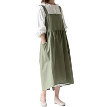 유로와 여성용 주방 원예 도자기 작업 앞치마 URO107, 그린, 1개