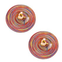 w에이블 감성 원형 테이블 매트 컵받침 2p, 14 레드 새틴, 지름 18cm