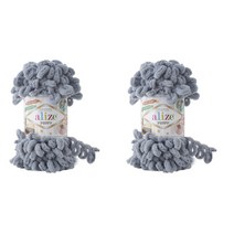 리네아 퍼피 실 핑거니팅 뜨개실 2p, 428 미디움 그레이, 9m