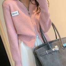 페이퍼먼츠 여성용 셀린 후드 투웨이지퍼 니트 집업 가디건 00555