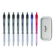 자바펜 나노라인 펜 0.3mm 검정 6p + 파랑 + 빨강 + 펜트레이 세트, 블랙(펜트레이), 1세트