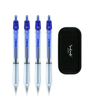자바펜 나노라인 펜 0.3mm 4p + 펜트레이 세트, 파랑, 1세트
