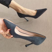 페이퍼먼츠 스웨이드 심플 정장 하이힐 구두 6cm 00307