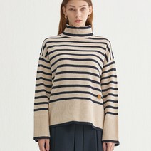 앳코너 여성용 WOOL LOOSE FIT STRIPE TURTLE PULLOVER