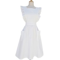 참데코 퓨어화이트 워싱면 무지앞치마, 화이트, 1개